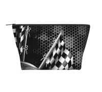 QGWDYYJQ Checkered Flag Racing Printed Daily Storage Bag Makeup Bag Travel Toiletry Bag