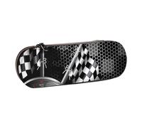 QGWDYYJQ Checkered Flag Racing Printed Leather Pencil Case Stationery Organizer Portable Pencil Bag