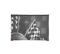 QGWDYYJQ Checkered Flag Racing Printed Paper Reusable Cosmetic Bag Makeup Bag Storage Bag