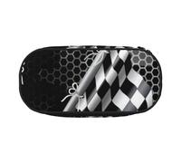 QGWDYYJQ Checkered Flag Racing Printed Pencil Bag Stationery Organiser Portable Pencil Case