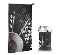 QGWDYYJQ Checkered Flag Racing printed Quick dry towel 16x31.5in hand Towel