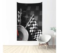 QGWDYYJQ Checkered Flag Racing Printed Tapestry 60x40in Wall Hanging Aesthetic Tapestry
