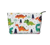 QGWDYYJQ Colorful Dinosaurs Printed Corduroy Makeup Bag Travel Toiletry Bag Portable Cosmetic Bag