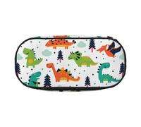 QGWDYYJQ Colorful Dinosaurs Printed Pencil Bag Stationery Organiser Portable Pencil Case