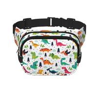 QGWDYYJQ Colorful Dinosaurs Printed Square Double Layer Waist Bag Waist Pack Travel Bag