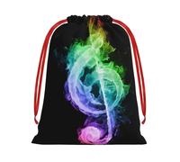 QGWDYYJQ Colorful Music Notes printed Drawstring Gift Bag Gift Wrapping Bag Party Decoration
