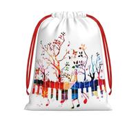 QGWDYYJQ Colorful Piano Keyboard Music Note printed Drawstring Gift Bag Gift Wrapping Bag Party Decoration