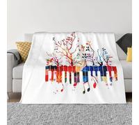 QGWDYYJQ Colorful Piano Keyboard Music Note printed Ultra-Soft Micro Fleece Blanket throw blanket
