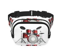 QGWDYYJQ Cool Drum Set Printed Square Double Layer Waist Bag Waist Pack Travel Bag