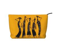 QGWDYYJQ Creative African Culture Printed Corduroy Makeup Bag Travel Toiletry Bag Portable Cosmetic Bag
