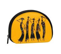 QGWDYYJQ Creative African Culture Printed Shell Storage Bag Mini Coin Purse