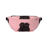 QGWDYYJQ Cute Black Pug Printed Crossbody Waist Pack Waist Bag Travel Bag