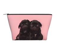 QGWDYYJQ Cute Black Pug Printed Daily Storage Bag Makeup Bag Travel Toiletry Bag