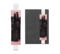 QGWDYYJQ Cute Black Pug Printed Leather Pen Holder Bookmark Pencil Bag