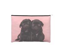 QGWDYYJQ Cute Black Pug Printed Paper Reusable Cosmetic Bag Makeup Bag Storage Bag