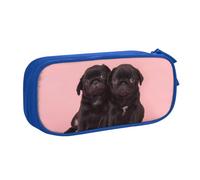 QGWDYYJQ Cute Black Pug Printed pencase Stationery Case Portable Organiser