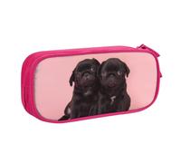 QGWDYYJQ Cute Black Pug Printed pencase Stationery Case Portable Organiser