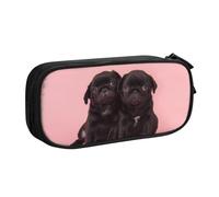 QGWDYYJQ Cute Black Pug Printed pencase Stationery Case Portable Organiser