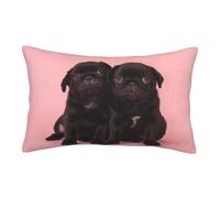 QGWDYYJQ Cute Black Pug printed Pillow Case Throw Pillow Cover decorative Cushion Cover