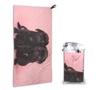 QGWDYYJQ Cute Black Pug printed Quick dry towel 16x31.5in hand Towel