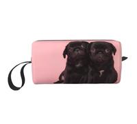 QGWDYYJQ Cute Black Pug Printed Receive Bag Small Makeup Bag Handheld Storage Bag
