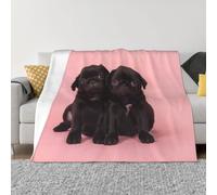 QGWDYYJQ Cute Black Pug printed Ultra-Soft Micro Fleece Blanket throw blanket