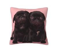 QGWDYYJQ Cute Black Pug printed Velvet pillowcase Throw Pillow Cover decorative cushion cover
