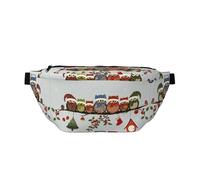 QGWDYYJQ Cute Christmas Owls on Branch Printed Crossbody Waist Pack Waist Bag Travel Bag