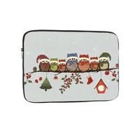 QGWDYYJQ Cute Christmas Owls on Branch printed Laptop Case Laptop Bag Portable Computer Protective Bag