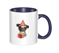 QGWDYYJQ Cute Happy Birthday Pug Puppy Printed Mug Ceramic Mug Decorate The Beverage Cup