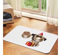 Qgwdyyjq Cute Happy Birthday Pug Puppy Printed Pet Absorbent Leather Tablecloth Non-Slip Placemat