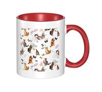QGWDYYJQ Cute Kitten Butterfly Printed Mug Ceramic Mug Decorate The Beverage Cup