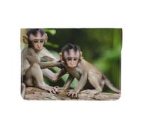 QGWDYYJQ Cute Little Monkeys printed Leather Laptop Sleeve Laptop Protective Case