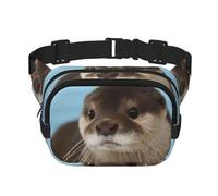QGWDYYJQ Cute Otter Printed Square Double Layer Waist Bag Waist Pack Travel Bag