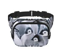 QGWDYYJQ Cute Penguin Printed Square Double Layer Waist Bag Waist Pack Travel Bag