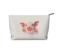 QGWDYYJQ Cute Pig Printed Corduroy Makeup Bag Travel Toiletry Bag Portable Cosmetic Bag