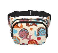 QGWDYYJQ Cute Snail Printed Square Double Layer Waist Bag Waist Pack Travel Bag