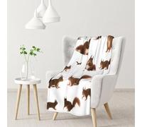 QGWDYYJQ Cute Squirrels printed Flannel Blanket Warm throw blanket Portable travel blanket
