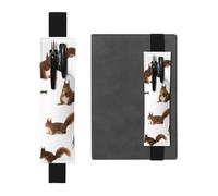 QGWDYYJQ Cute Squirrels Printed Leather Pen Holder Bookmark Pencil Bag