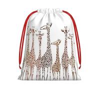 QGWDYYJQ Cute Wild Cartoon Giraffes printed Drawstring Gift Bag Gift Wrapping Bag Party Decoration