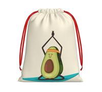 QGWDYYJQ Cute yoga Avocado printed Drawstring Gift Bag Gift Wrapping Bag Party Decoration