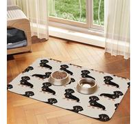 Qgwdyyjq Dachshund Dog Printed Pet Absorbent Leather Tablecloth Non-Slip Placemat