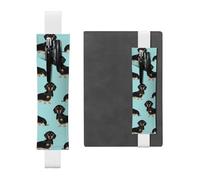QGWDYYJQ Dachshund Weiner Pet Dogs Printed Leather Pen Holder Bookmark Pencil Bag