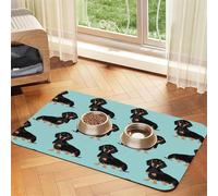 Qgwdyyjq Dachshund Weiner Pet Dogs Printed Pet Absorbent Leather Tablecloth Non-Slip Placemat