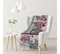 QGWDYYJQ donkey and flower printed Flannel Blanket Warm throw blanket Portable travel blanket