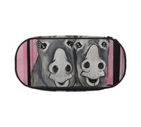 QGWDYYJQ Donkey and Flower Printed Pencil Bag Stationery Organiser Portable Pencil Case