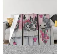 QGWDYYJQ donkey and flower printed Ultra-Soft Micro Fleece Blanket throw blanket