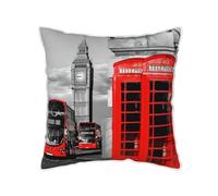 QGWDYYJQ England UK Retro London Telephone printed Velvet Throw Pillow Cover Pillow Case decorative cushion cover