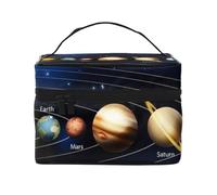QGWDYYJQ Exploring The Solar System Printed Cosmetic Bag Makeup Bag Travel Toiletry Bag