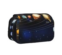 QGWDYYJQ Exploring The Solar System Printed Double Clamshell Pen Case Stationery Case Portable Organiser